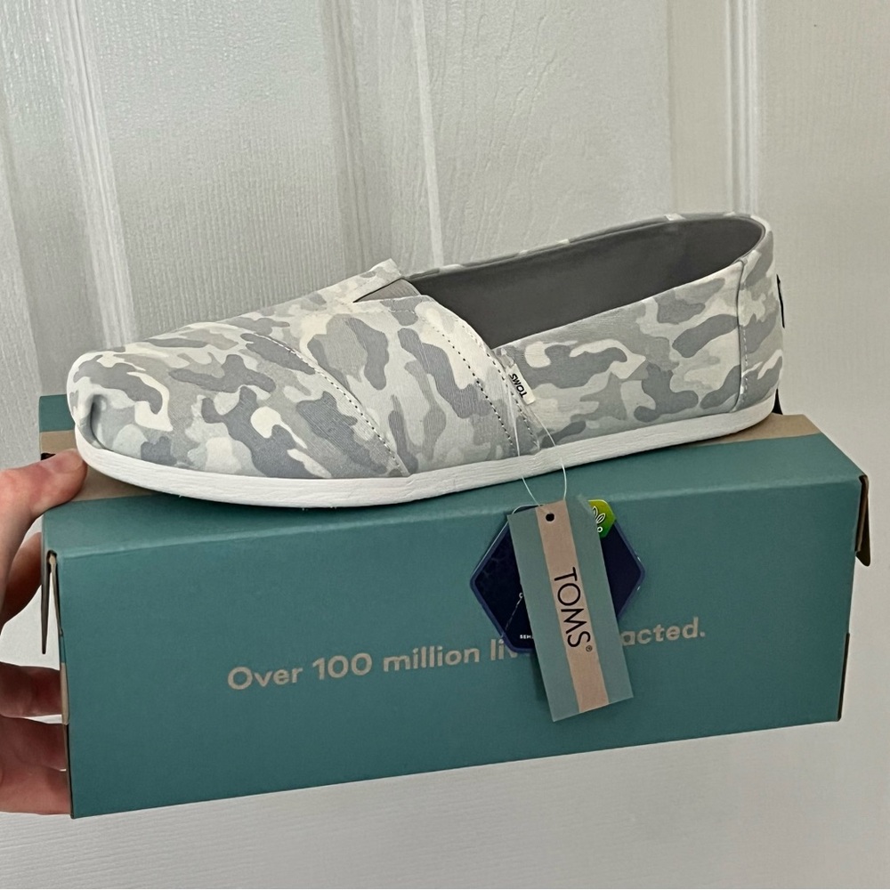 TOMS Alpargata Cloudbound Slip-on Shoes Women's US9 Glacier Grey Camo - Picture 3 of 6